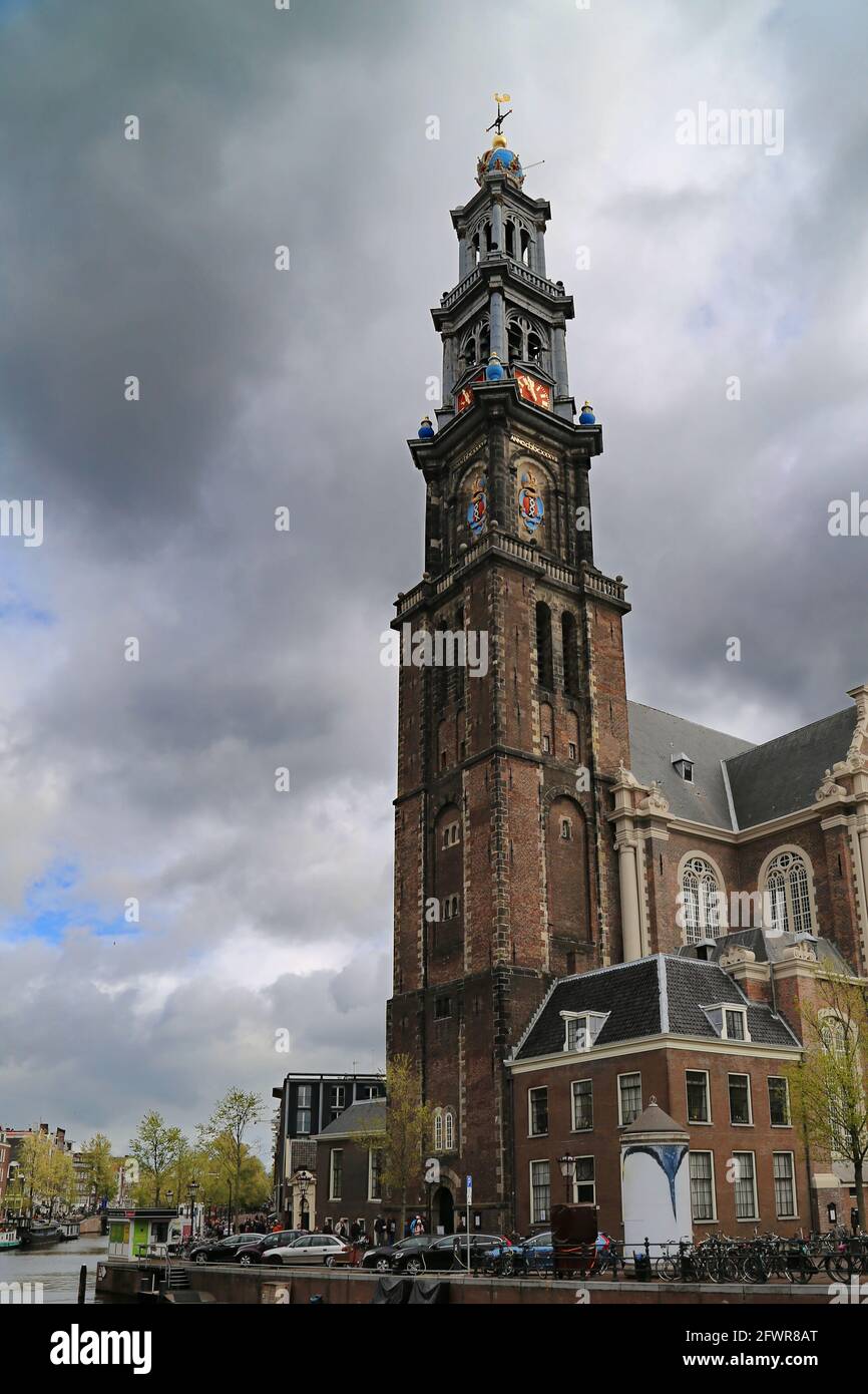 Hendrick de Keyser church in Amsterdam Stock Photo
