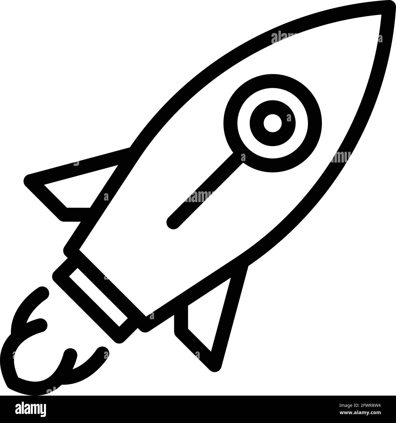 Flying rocket icon. Outline Flying rocket vector icon for web design ...