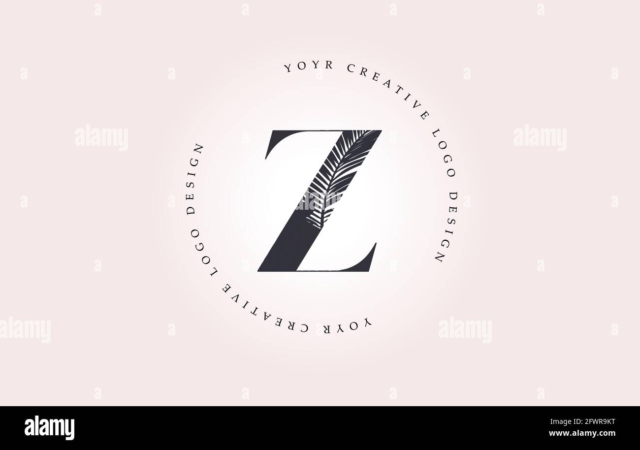 Exotic Letter Z Logo With Palm Tree Leaf Pattern Texture Design Logo Icon Creative Palm Tree Letter Logo With Modern Leafs Organic Natural Bio Idea Stock Vector Image Art Alamy