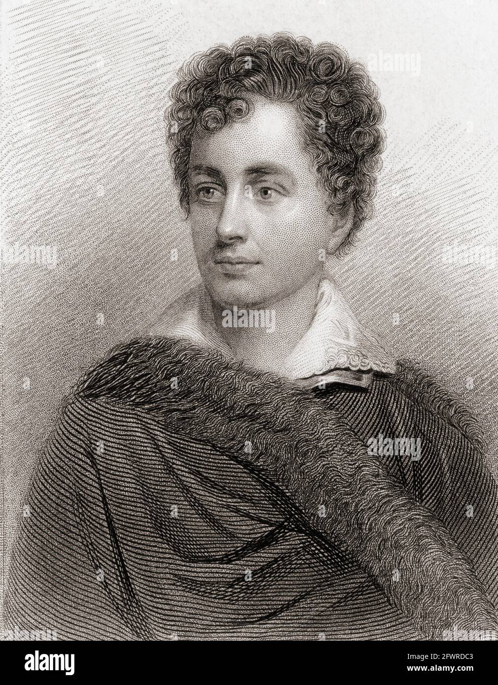 George Gordon Byron, 6th Baron Byron, 1788 – 1824, aka Lord Byron. English nobleman, poet, peer, politician, and leading figure in the Romantic movement.  After a 19th century work. Stock Photo