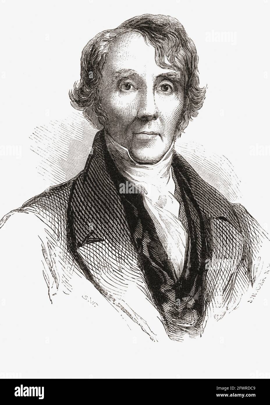 William Ellery Channing, 1780 – 1842.  American Unitarian preacher and theologian.  After a 19th century print. Stock Photo