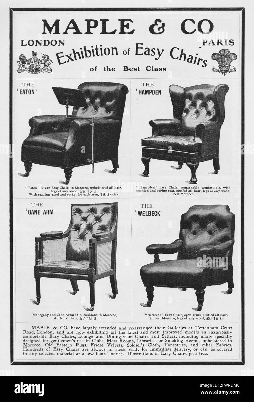 “Maple & Co Exhibition of Easy Chairs of the Best Class”. 1902