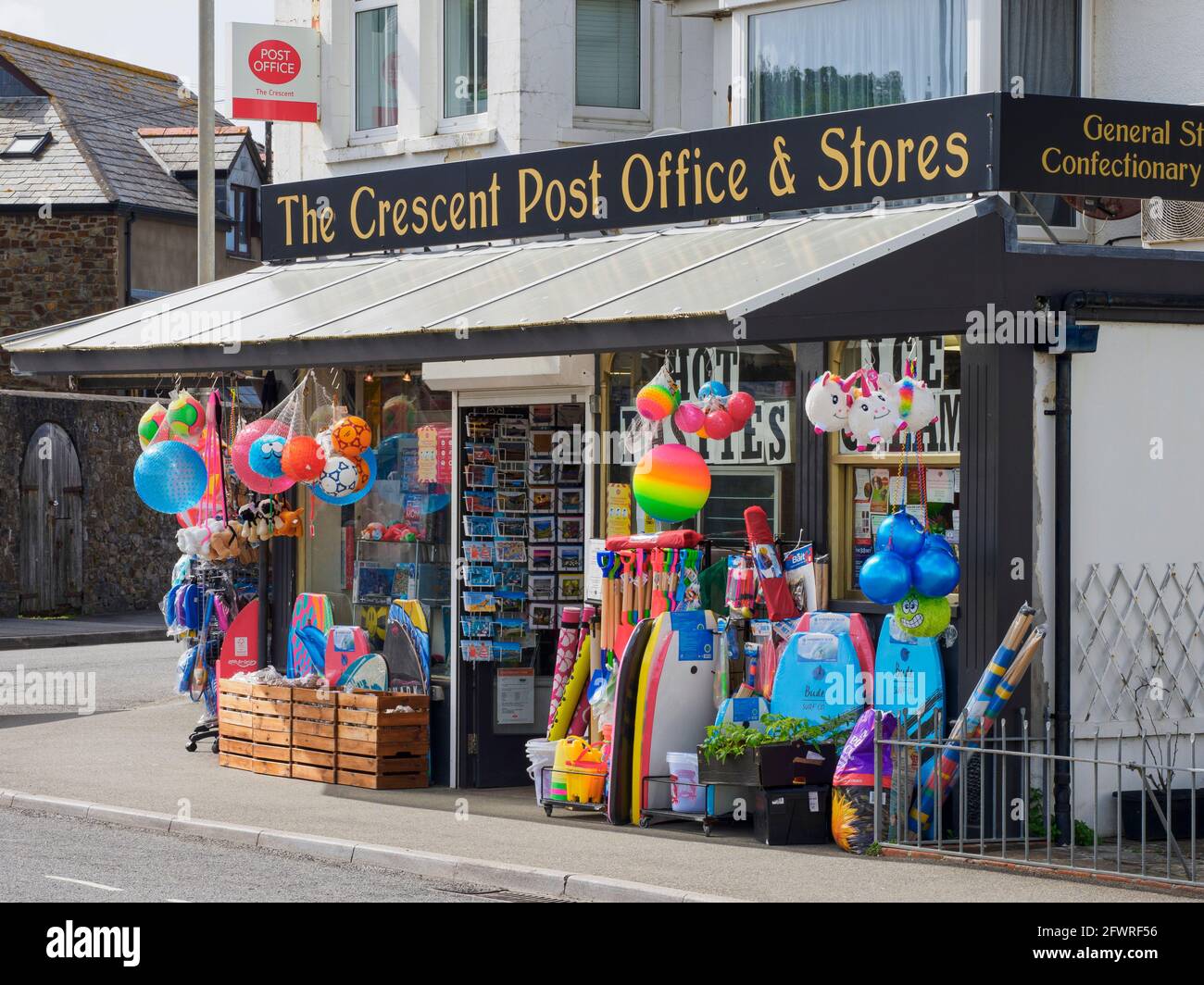 The crescent Post Office and stores, Bude, Cornwall, UK Stock Photo Alamy