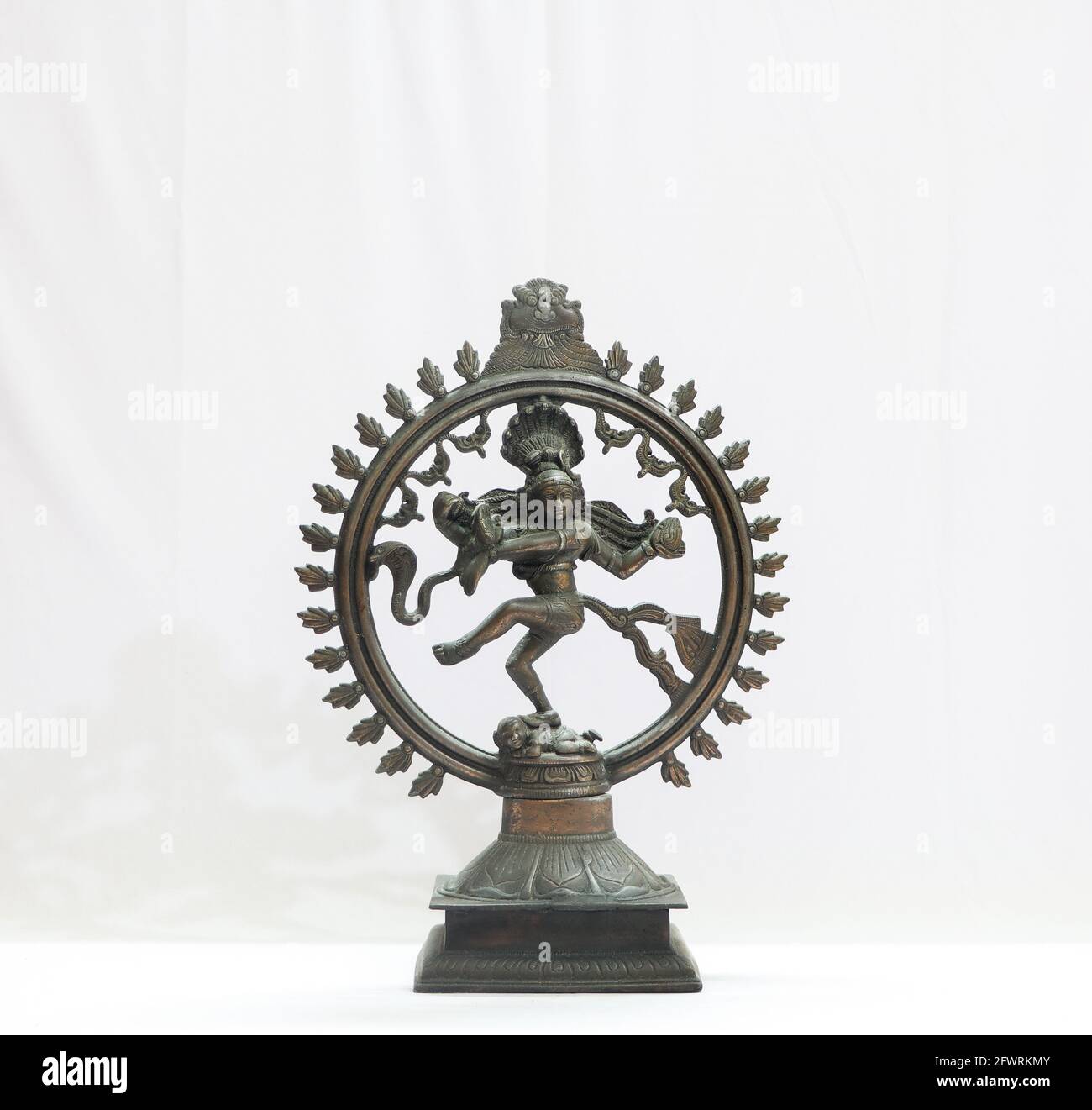 indian god lord shiva natarajasana statue isolated in a white background Stock Photo