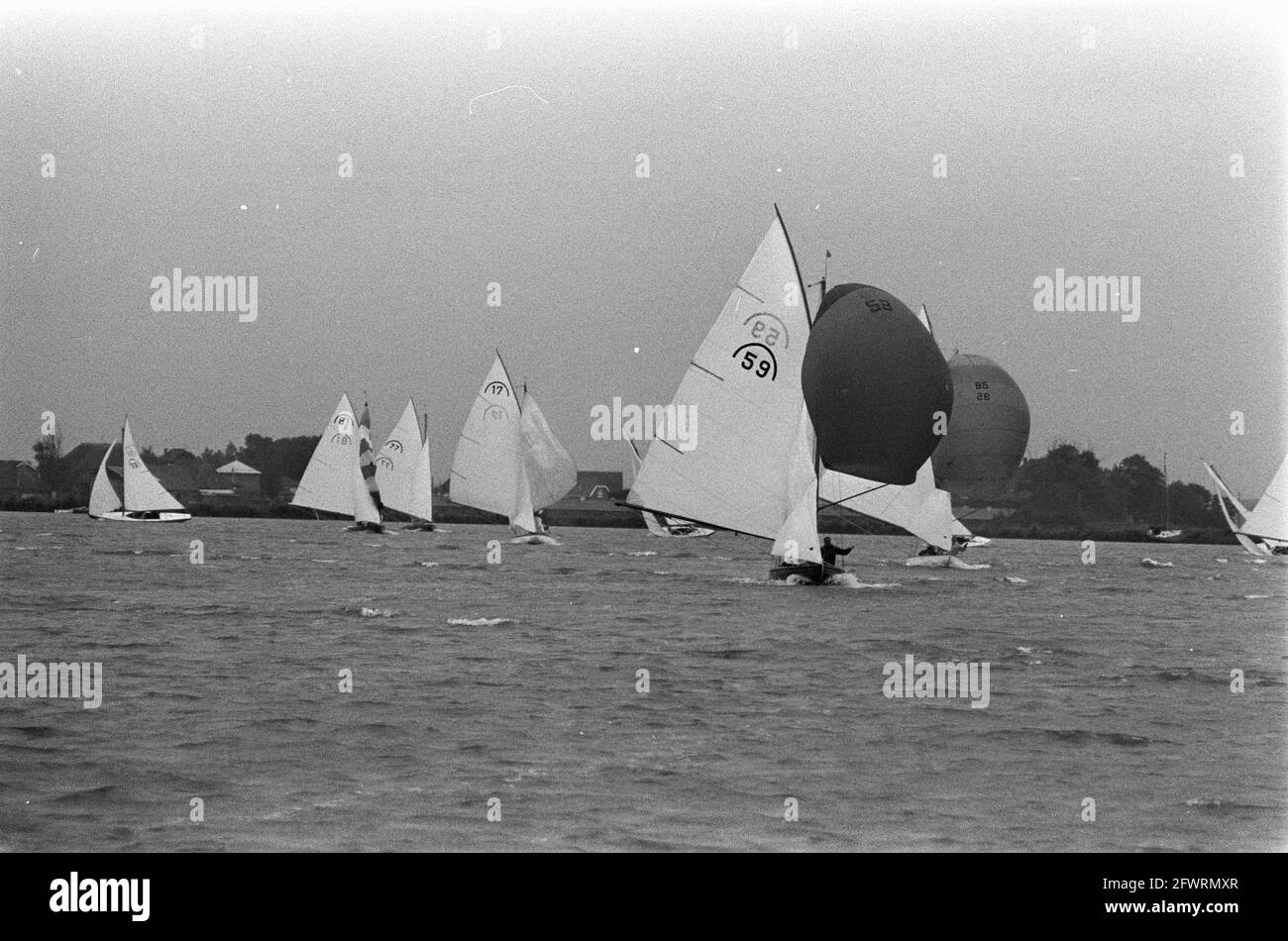 Dutch Championships Rainbow Class sailing on Alkmaardermeer, July 19th 1970, CHAMPIONSHIPS, SAGES, The Netherlands, 20th century press agency photo, news to remember, documentary, historic photography 1945-1990, visual stories, human history of the Twentieth Century, capturing moments in time Stock Photo