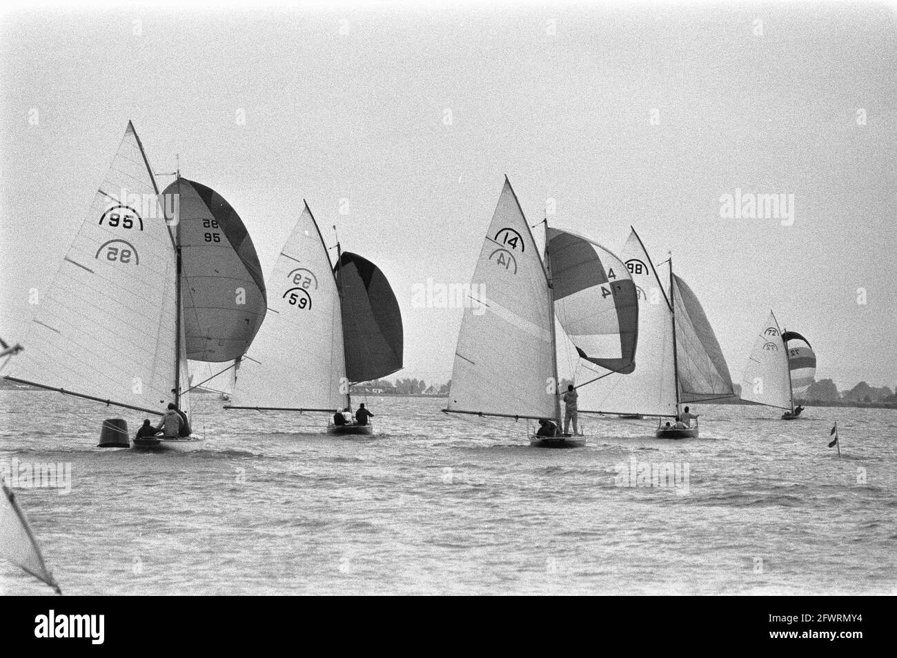 Dutch championships rainbow class sailing on Alkmaardermeer, July 19 1970, CHAMPIONSHIPS, SAGES, The Netherlands, 20th century press agency photo, news to remember, documentary, historic photography 1945-1990, visual stories, human history of the Twentieth Century, capturing moments in time Stock Photo