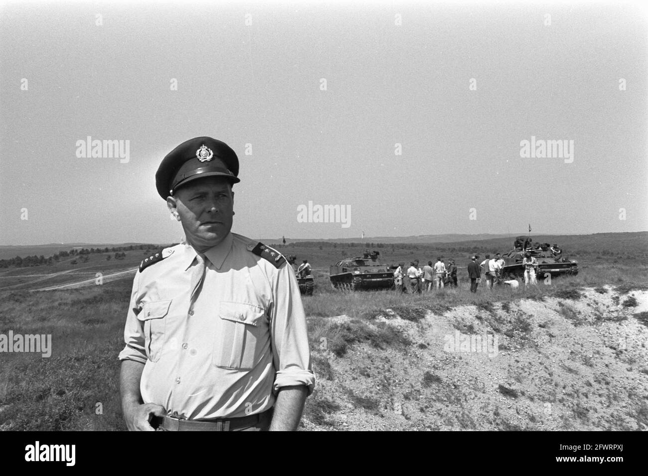 Dutch army exercises in La Courtine, France; Colonel W. Brouwer, commander-in-chief troops in La Courtine, August 7, 1970, armies, commanders-in-chief, The Netherlands, 20th century press agency photo, news to remember, documentary, historic photography 1945-1990, visual stories, human history of the Twentieth Century, capturing moments in time Stock Photo