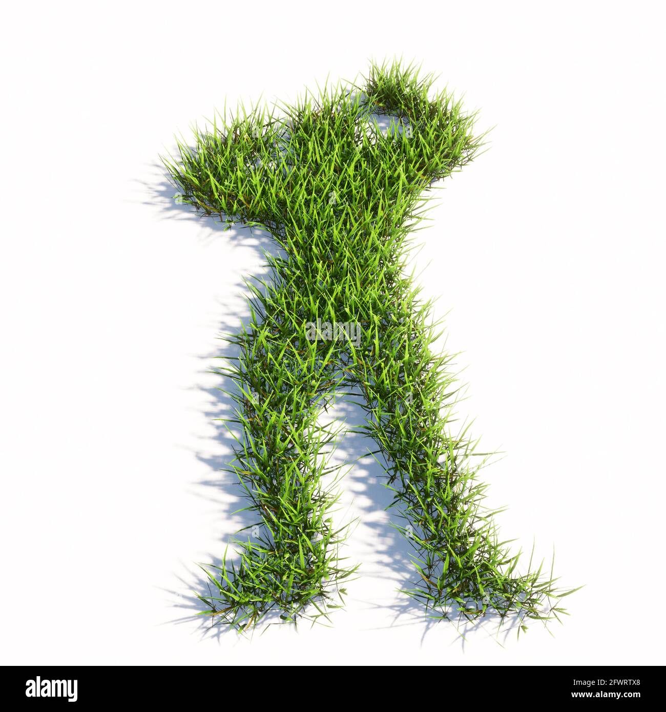 Concept or conceptual green summer lawn grass symbol isolated white background, sign of bodybuilder. 3d illustration metaphor for sport, competition Stock Photo