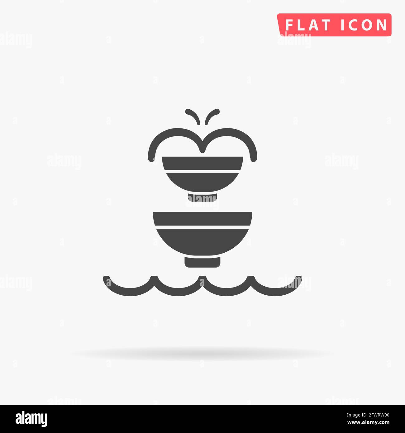 Fountain flat vector icon. Hand drawn style design illustrations. Stock Vector
