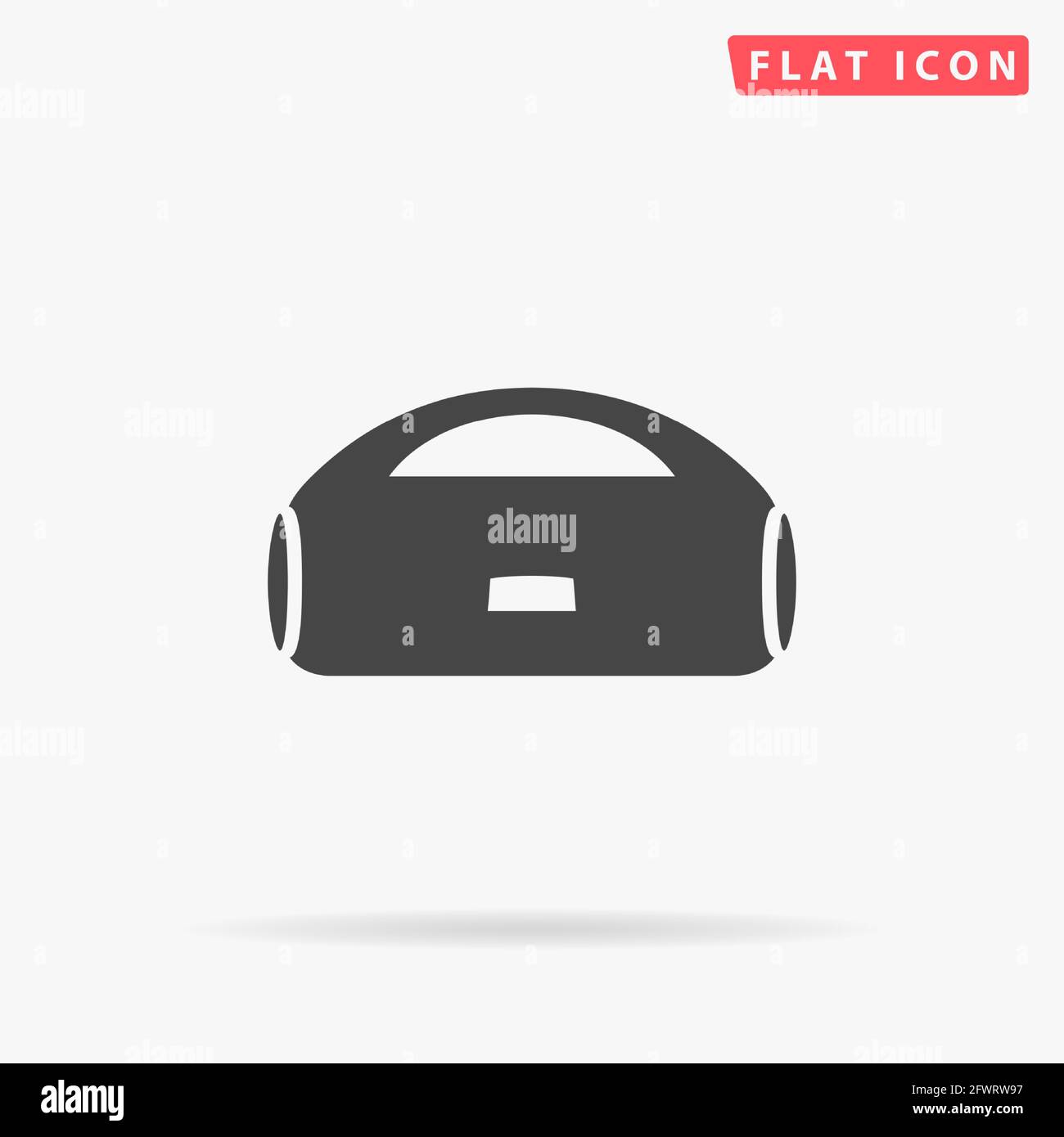 Boombox flat vector icon. Hand drawn style design illustrations. Stock Vector