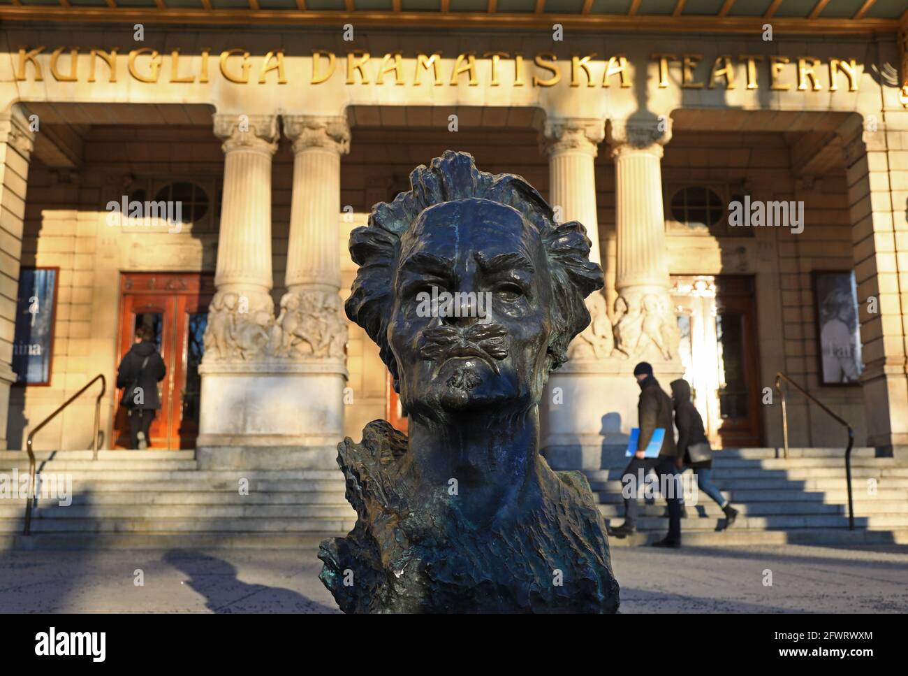 Statue of August Strindberg outside the Royal Dramatic Theatre (Swedish ...
