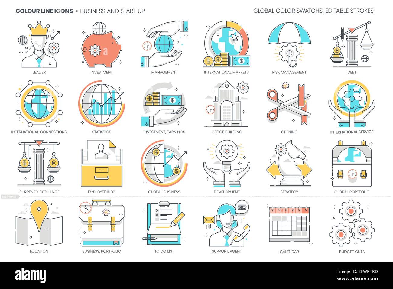 Business and start up related, color line, vector icon, illustration ...