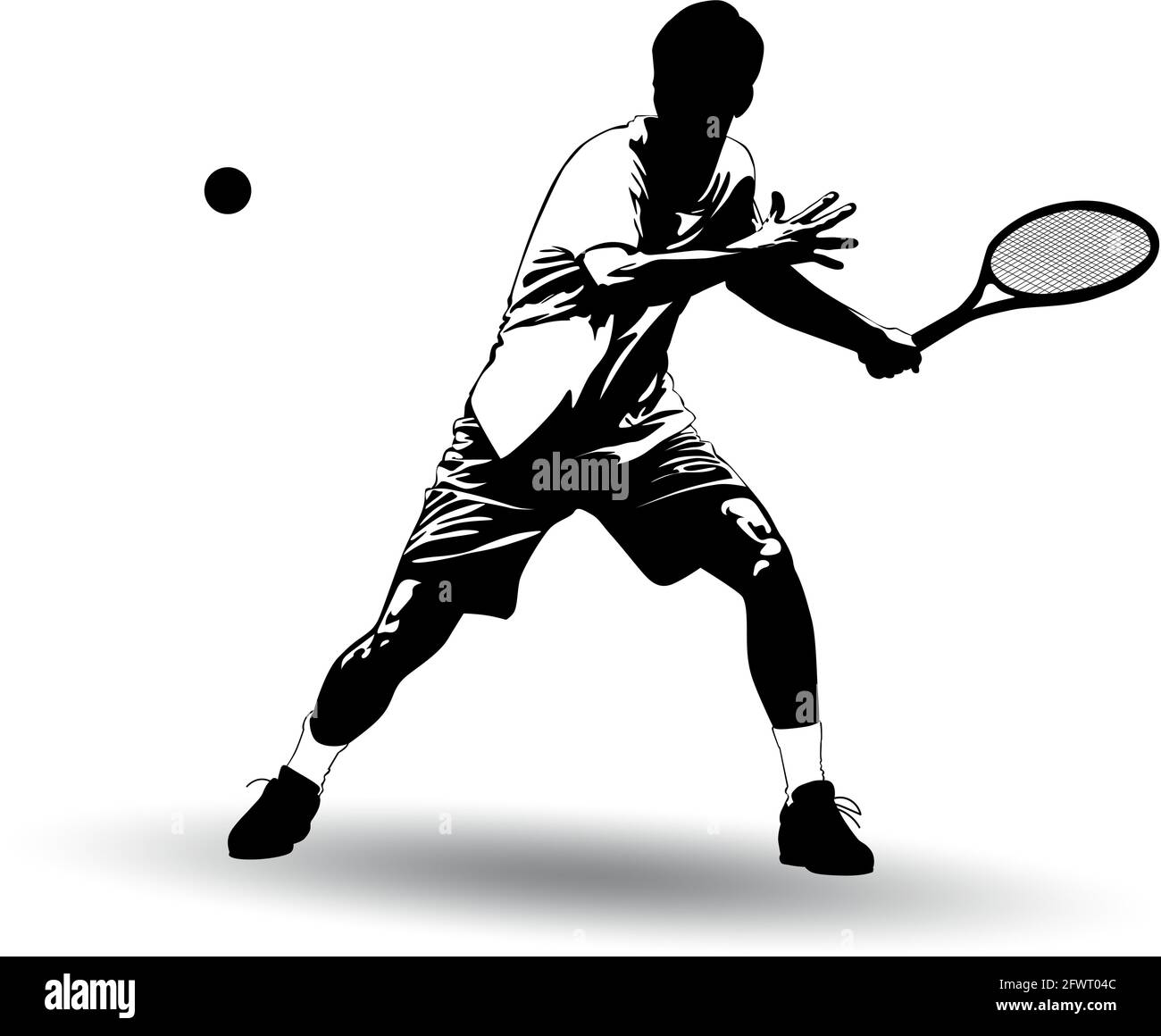 Black and white tennis image hi-res stock photography and images - Alamy
