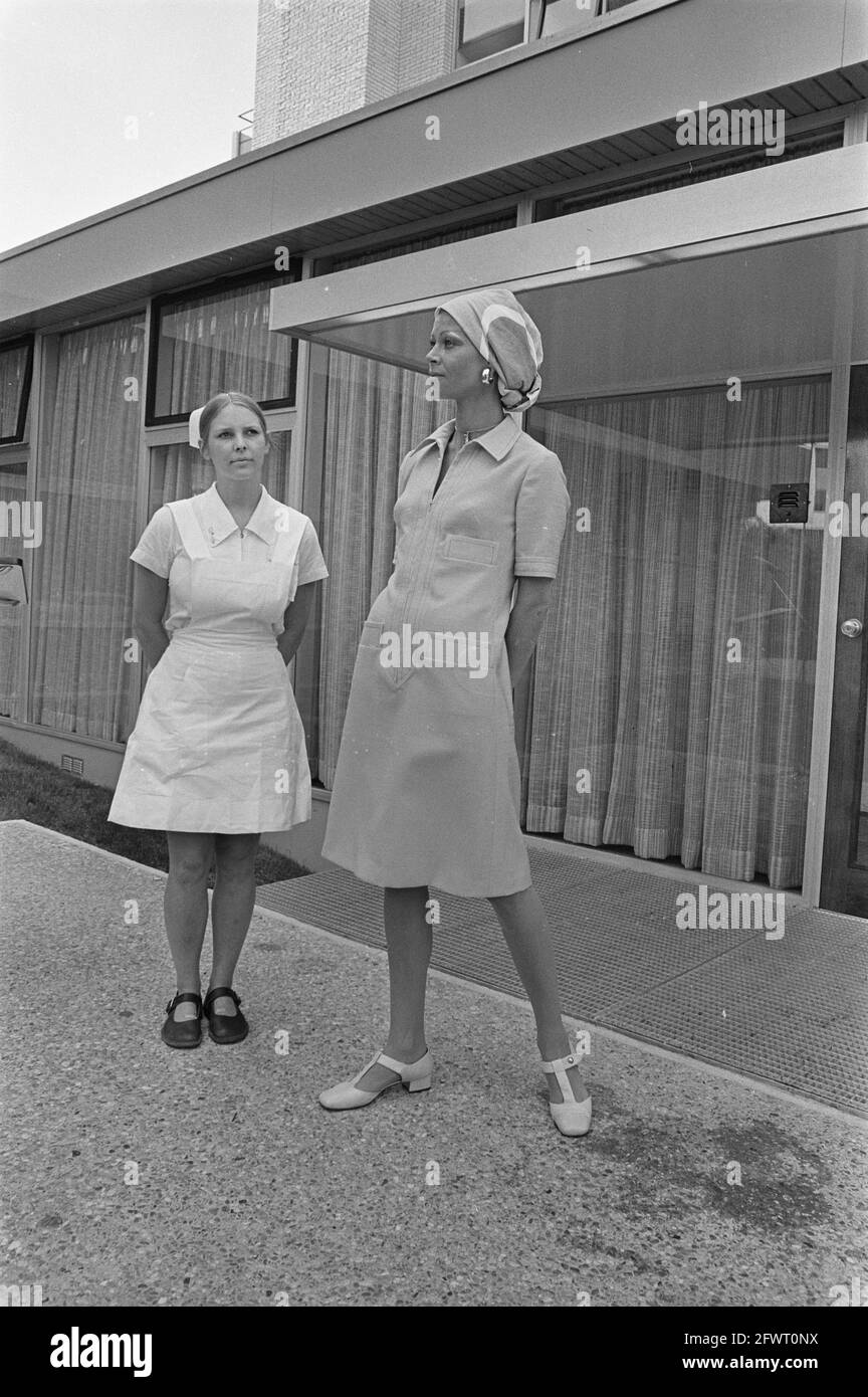 New design nurses uniform by couturier Dick Holthuis commissioned by Red Cross Hospital