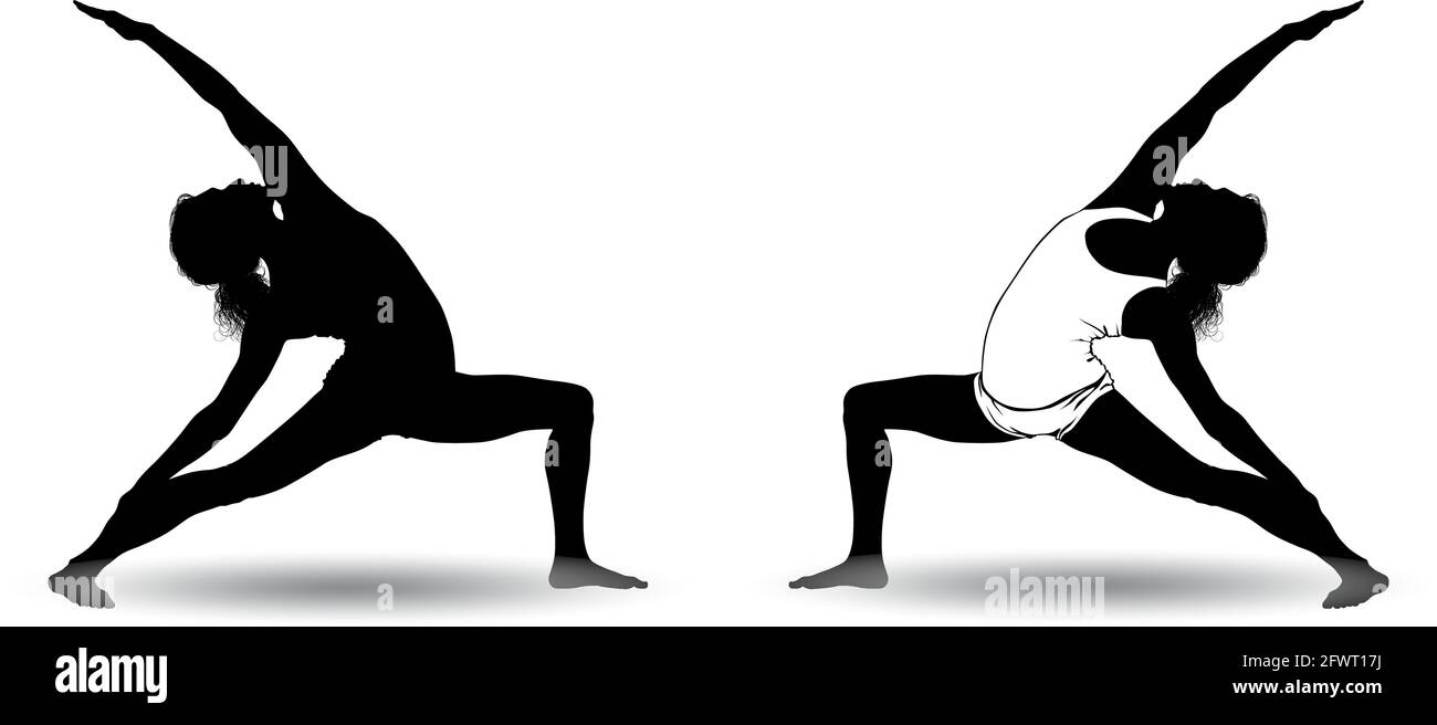 Black and white image of a woman doing yoga vector illustration Stock Vector Image & Art Alamy