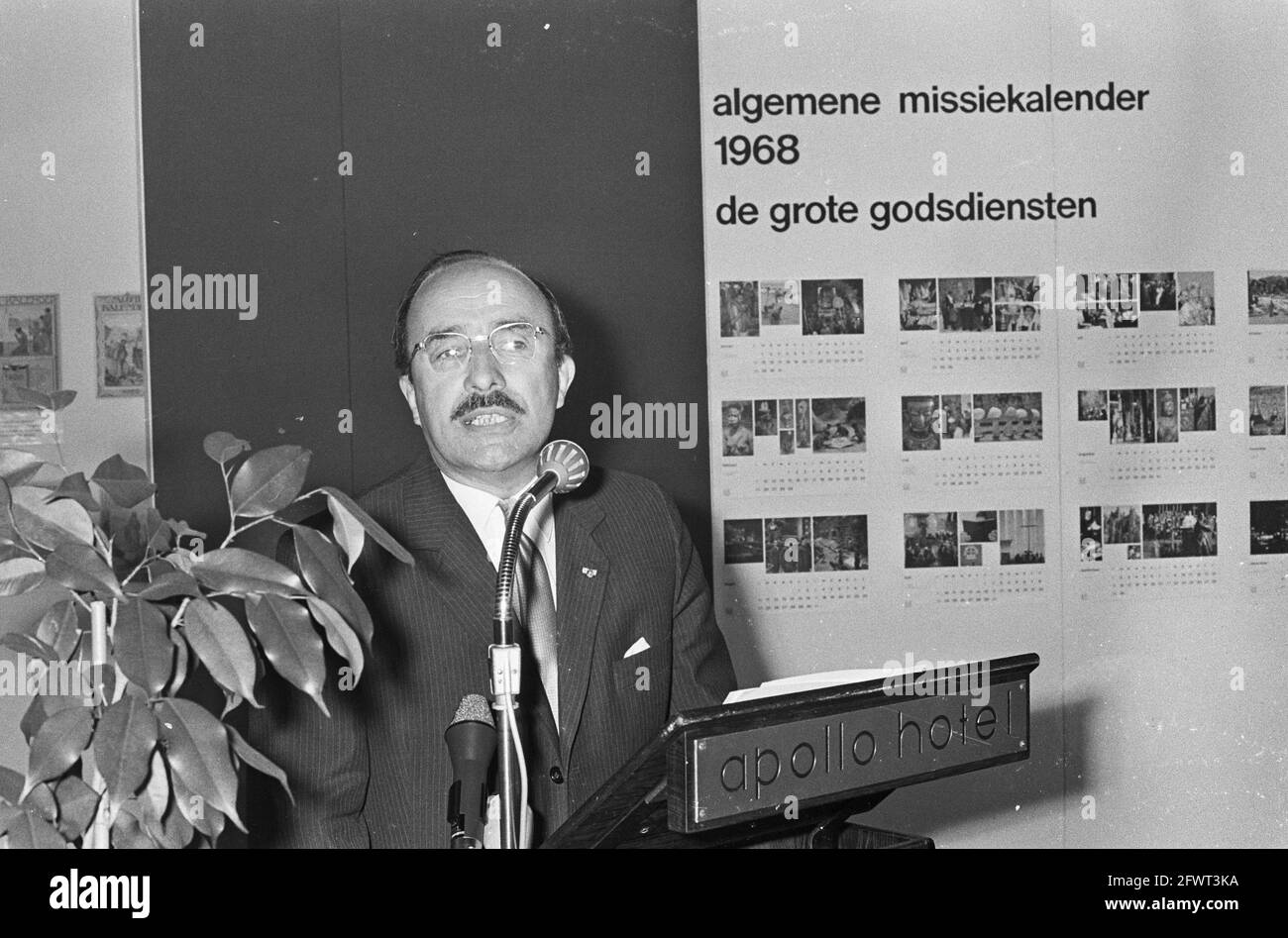 New Mission Calendar, introduced by Minister of State mr. Cals, September 25, 1967, CALENDARS, The Netherlands, 20th century press agency photo, news to remember, documentary, historic photography 1945-1990, visual stories, human history of the Twentieth Century, capturing moments in time Stock Photo