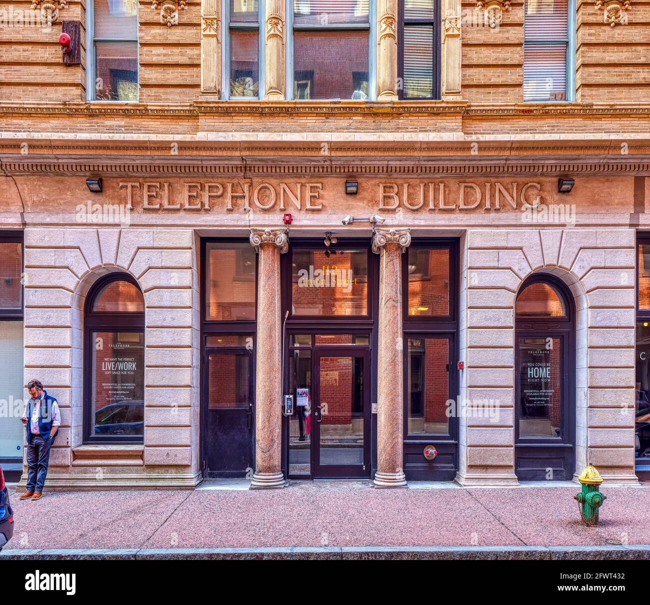 Providence Telephone Company Building, 110-116 Union Street Stock Photo