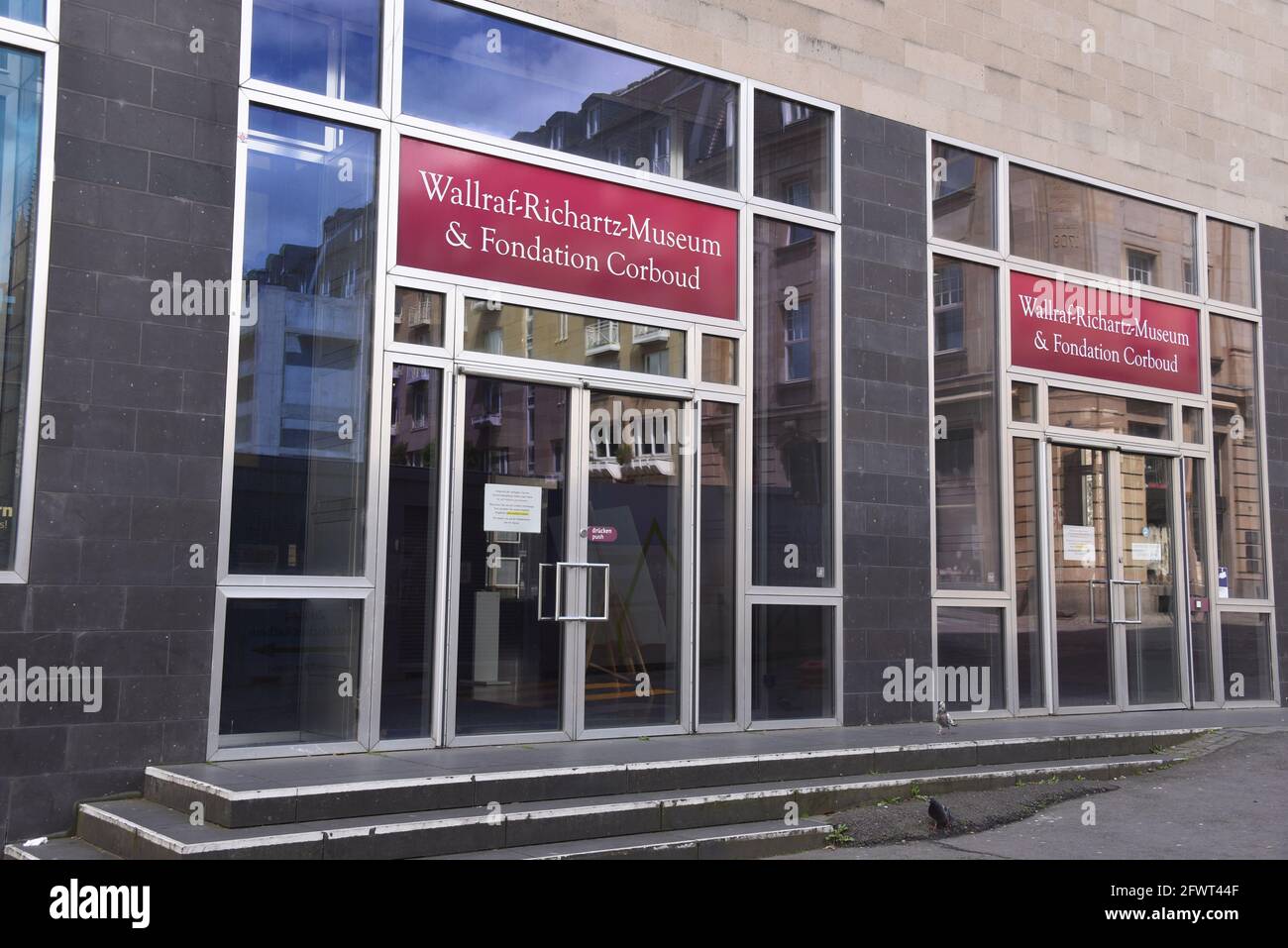 Cologne, Germany. 23rd May, 2021. Entrance to the Wallraf-Richartz-Museum & Fondation Corboud in Cologne, one of the great classical painting galleries in Germany. Credit: Horst Galuschka/dpa/Alamy Live News Stock Photo