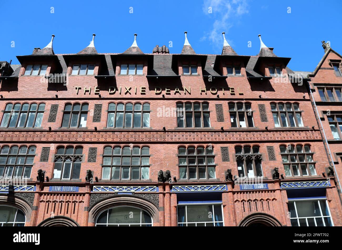 The Dixie Dean Hotel on Victoria Street in Liverpool Stock Photo