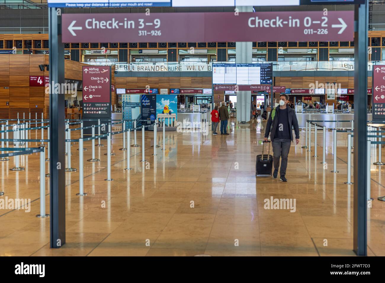 Check-in hall of the new Berlin Brandenburg Airport Stock Photo