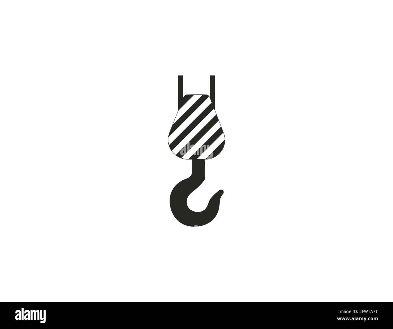 Vector illustration. Crane, hook industrial lift icon Stock Vector