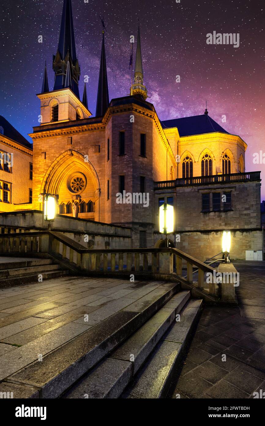 Cathedrale Notre-Dame Luxembourg, Roman catholic built in 1613-1621 by the Jesuits Stock Photo