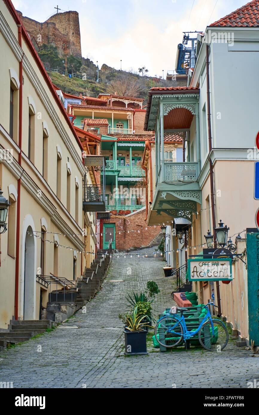 The atmosphere of the old city of Tbilisi. Historical architecture of
