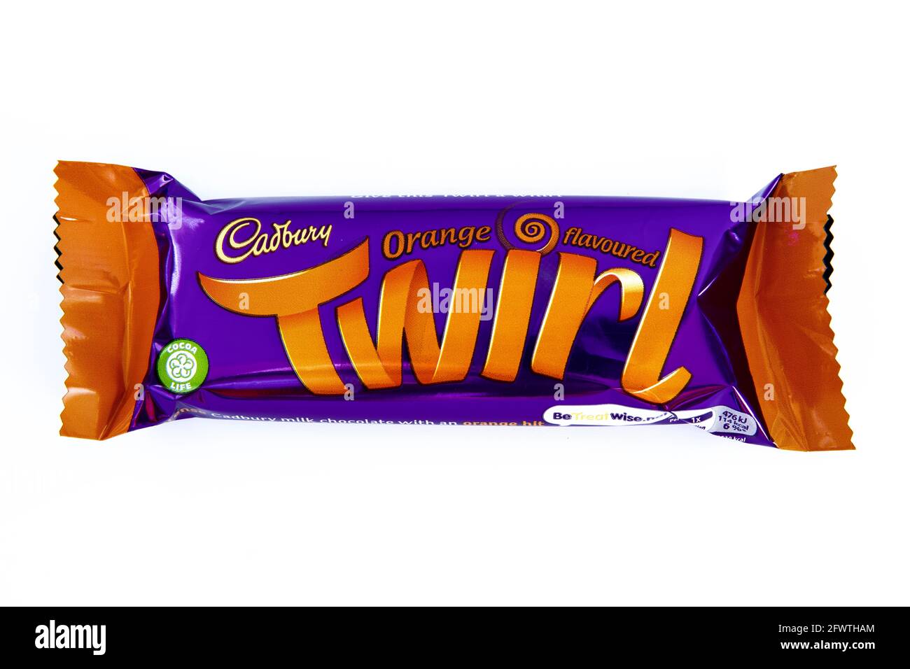 Cadbury Twirl Orange Chocolate Bar Stock Photo