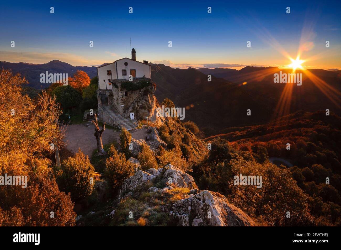 Autumn Sunrise In Bellmunt Sanctuary Osona Barcelona Province autumn-sunrise-in-bellmunt-sanctuary-osona-barcelona-province