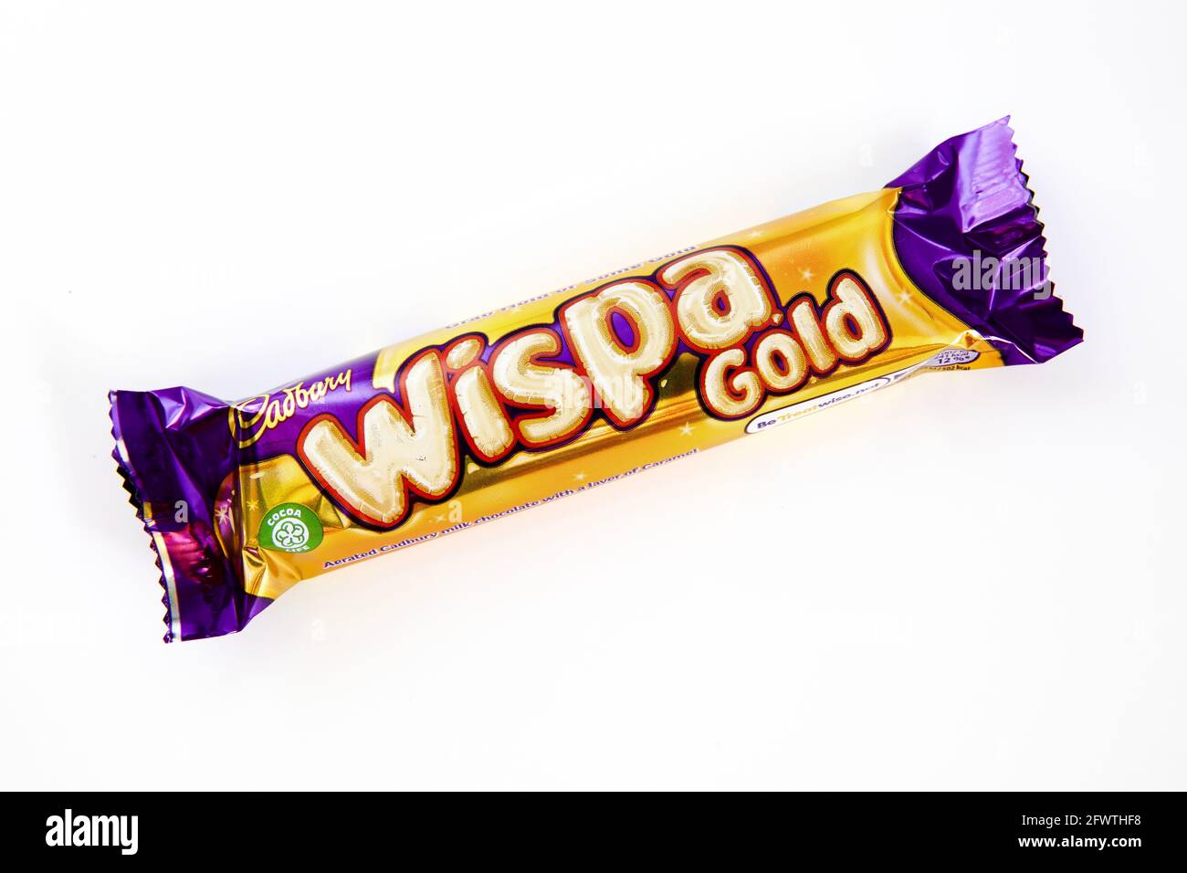 LONDON, UK - MAY 6TH 2016: An Unopened Wispa Gold Chocolate Bar  Manufactured By Cadbury, Pictured Over A Plain White Background On 6th May  2016. Stock Photo, Picture and Royalty Free Image. Image 58701328.