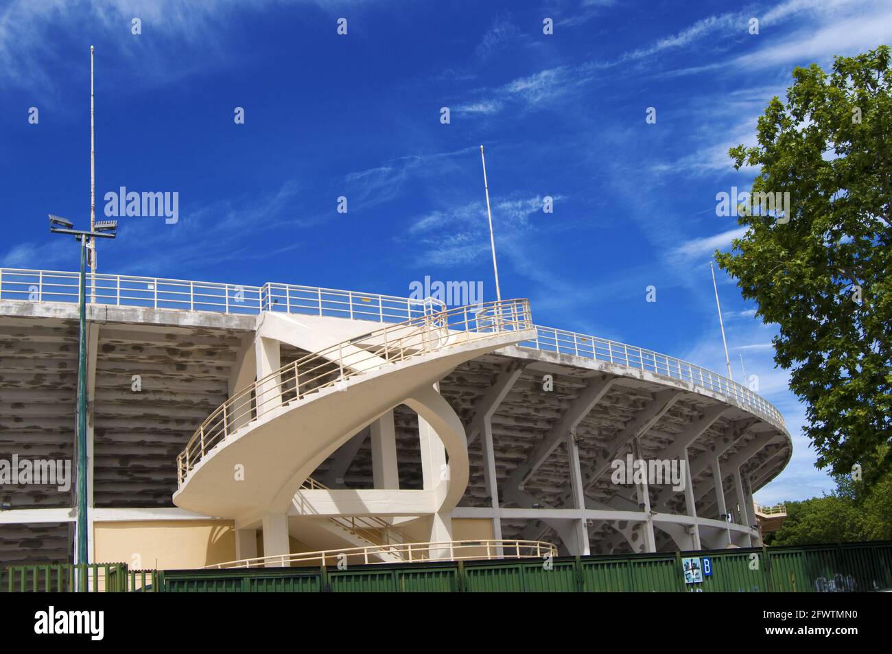 Florence, Tuscany, Italy Helical staircase, “Artemio Franchi” Stadium, designed in 1929 by Florence, Tuscany, Italy Helical staircase, “Artemio Franchi” Stadium, designed in 1929 by