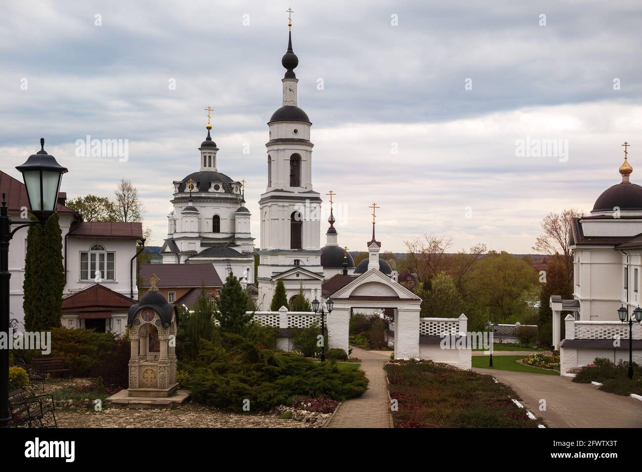 Nikolsky Chernoostrovsky monastery in Maloyaroslavets, Kaluga region, Russia Stock Photo