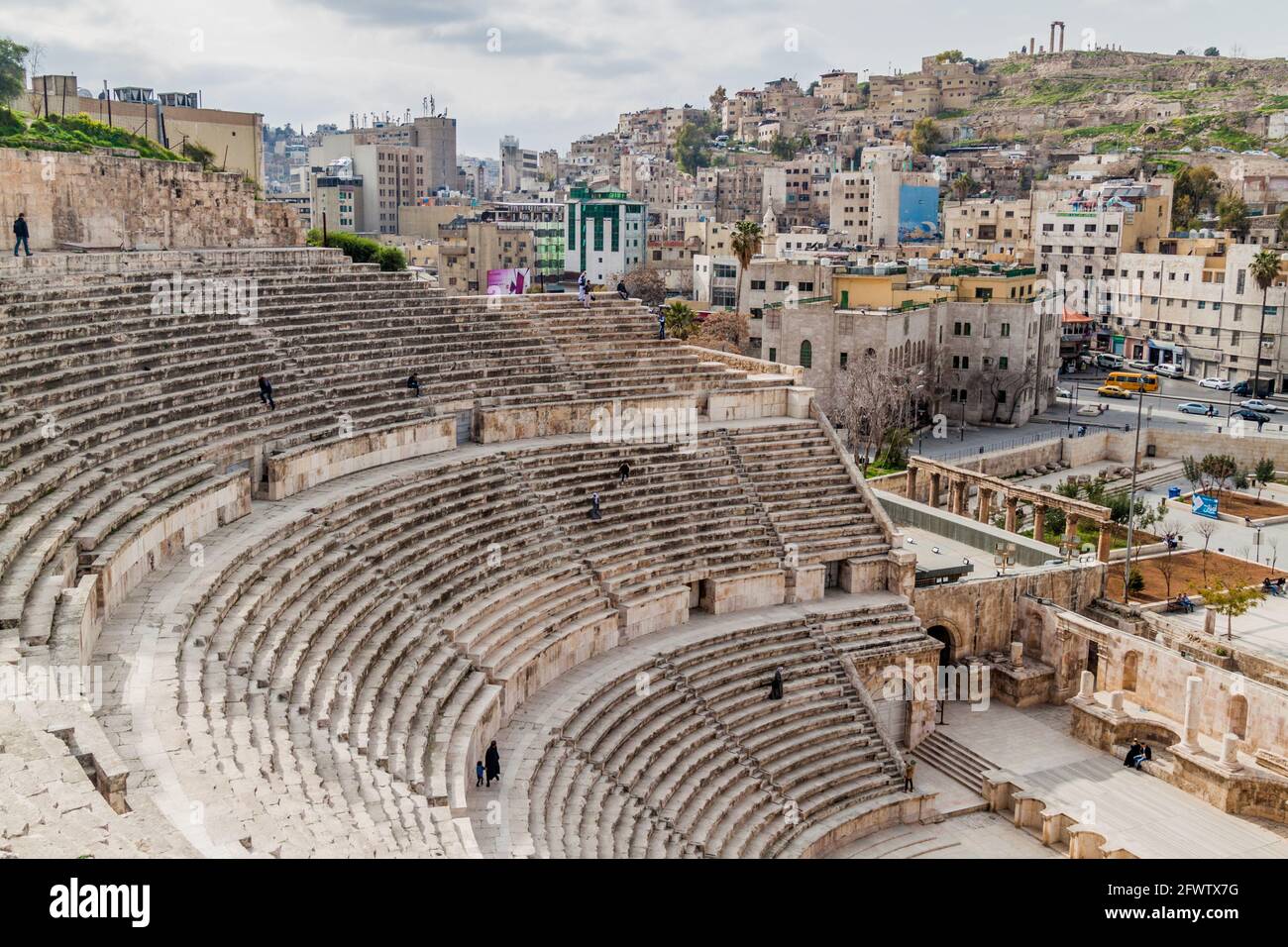AMMAN, JORDAN - MARCH 19, 2017: View of the Roman Theatre in Amman. Stock Photo
