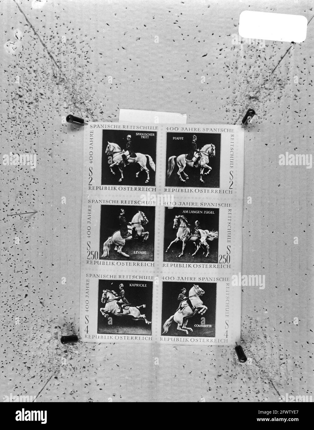 Austrian stamps of Spanische Reitschule, December 13, 1971, POSTAGE STAMPS, The Netherlands, 20th century press agency photo, news to remember, documentary, historic photography 1945-1990, visual stories, human history of the Twentieth Century, capturing moments in time Stock Photo