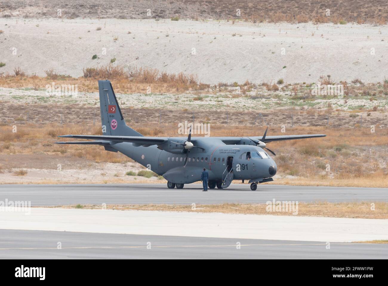 Sivrihisar, Eskisehir, Turkey - September 12, 2020: Sivrihisar Airshows (SHG - Sivrihisar Hava Gosterileri) is one of the few airshows of Turkey, attr Stock Photo