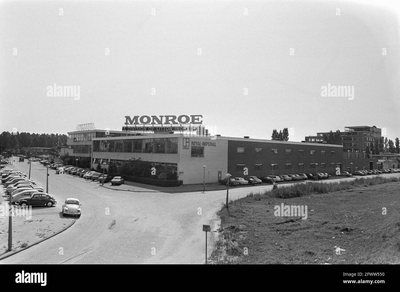 American typewriter factory Monroe Int. in Amsterdam is to close; overview of the company, August 16, 1974, factories, buildings, closures, The Netherlands, 20th century press agency photo, news to remember, documentary, historic photography 1945-1990, visual stories, human history of the Twentieth Century, capturing moments in time Stock Photo