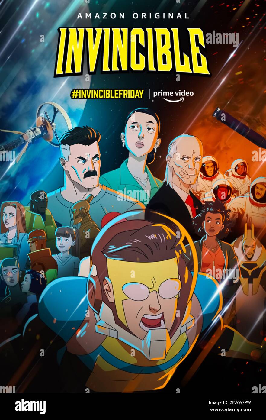USA. A scene from (C)Amazon Prime new series : Invincible (2021). Plot: An  adult animated series based on the Skybound/Image comic about a teenager  whose father is the most powerful superhero on
