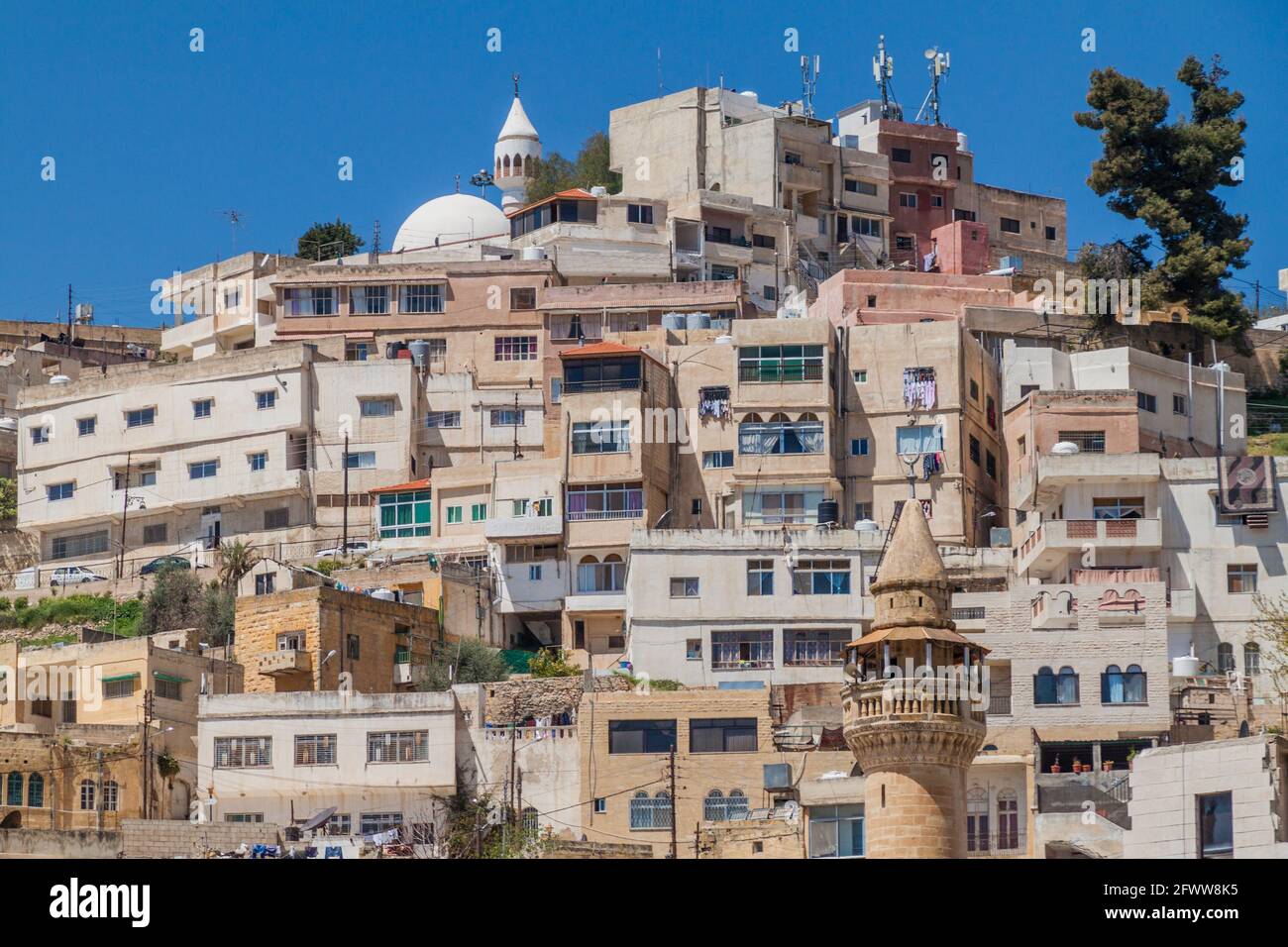Houses on a slope in Salt town, Jordan Stock Photo Alamy