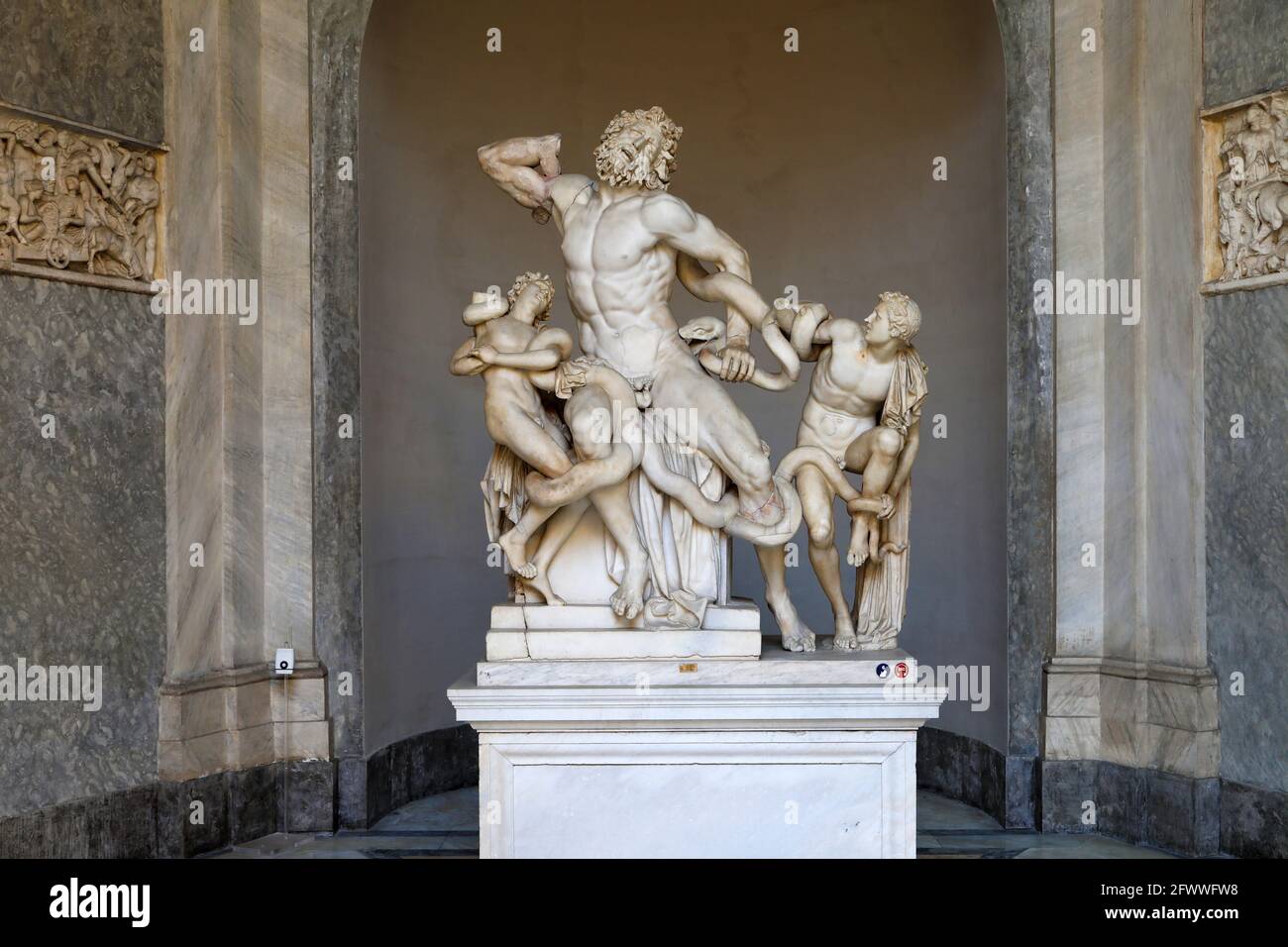 Statue of Laocoon and his sons in Vatican City Stock Photo