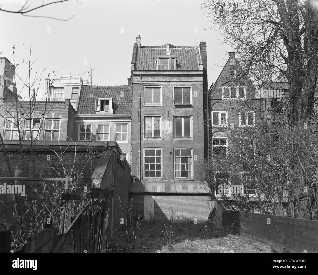 The rear facade of Anne Frank's secret annex, March 25, 1957, buildings,  facades, The Netherlands, 20th century press agency photo, news to  remember, documentary, historic photography 1945-1990, visual stories,  human history of