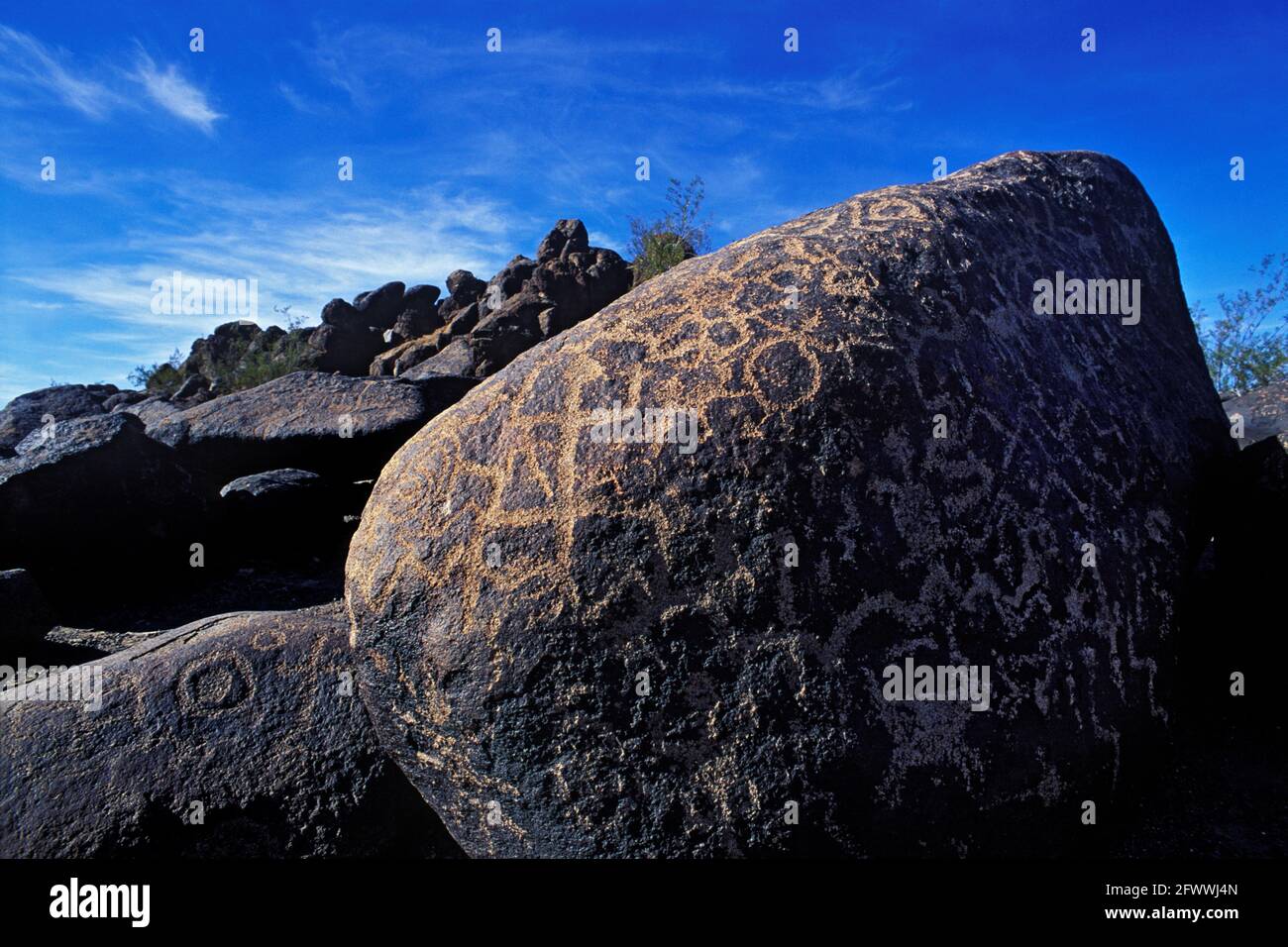 Petroglyphs at Painted Rocks Site; Arizona. Painted Rocks is a ...