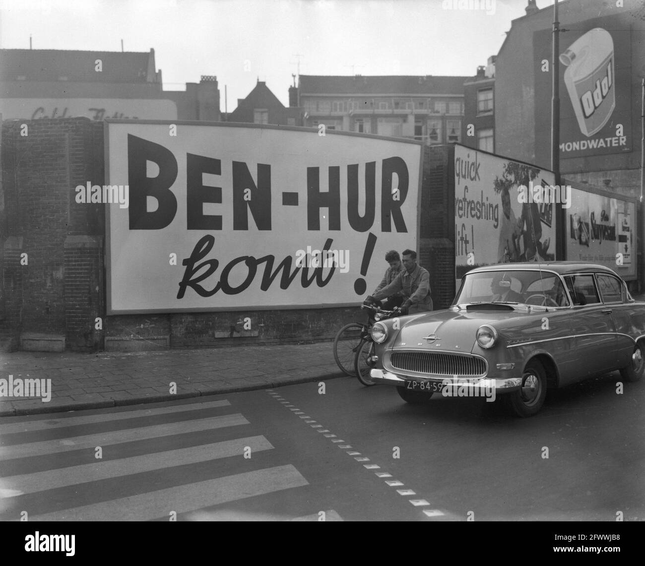 Order MGU fence film Ben Hur, 2 October 1959, FILM, orders, fences, The Netherlands, 20th century press agency photo, news to remember, documentary, historic photography 1945-1990, visual stories, human history of the Twentieth Century, capturing moments in time Stock Photo