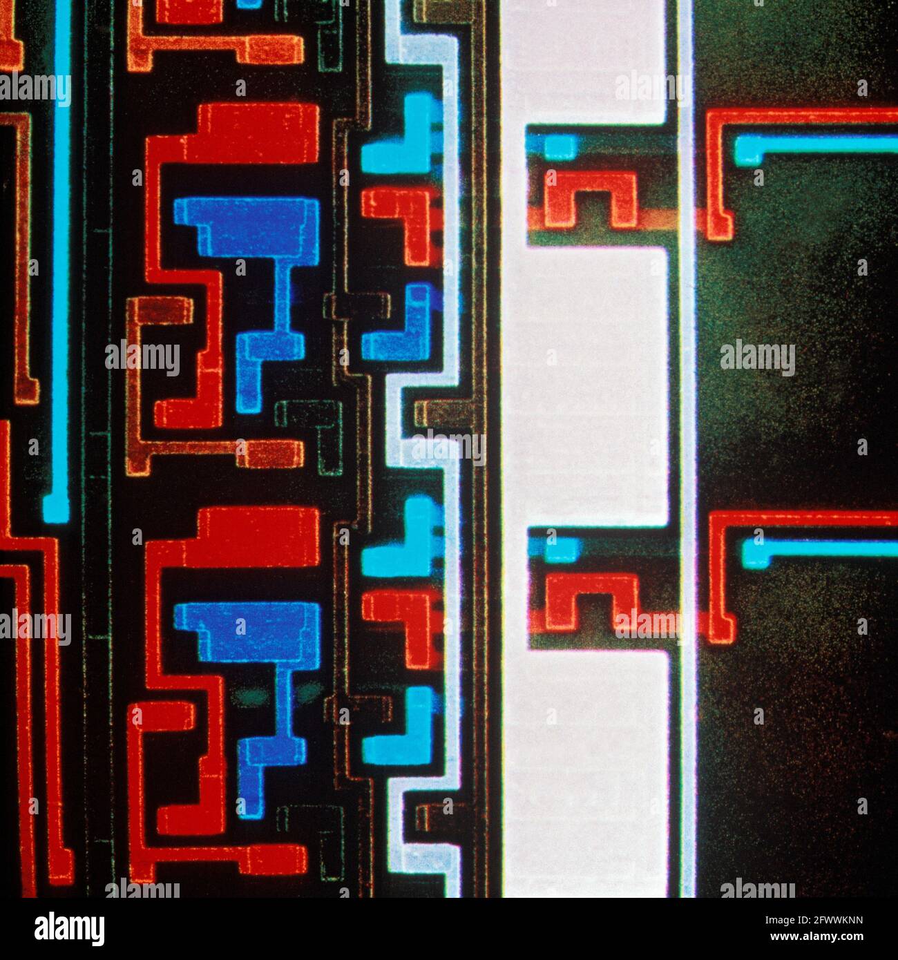 Integrated Circuit Detail; ca. 1980s Stock Photo
