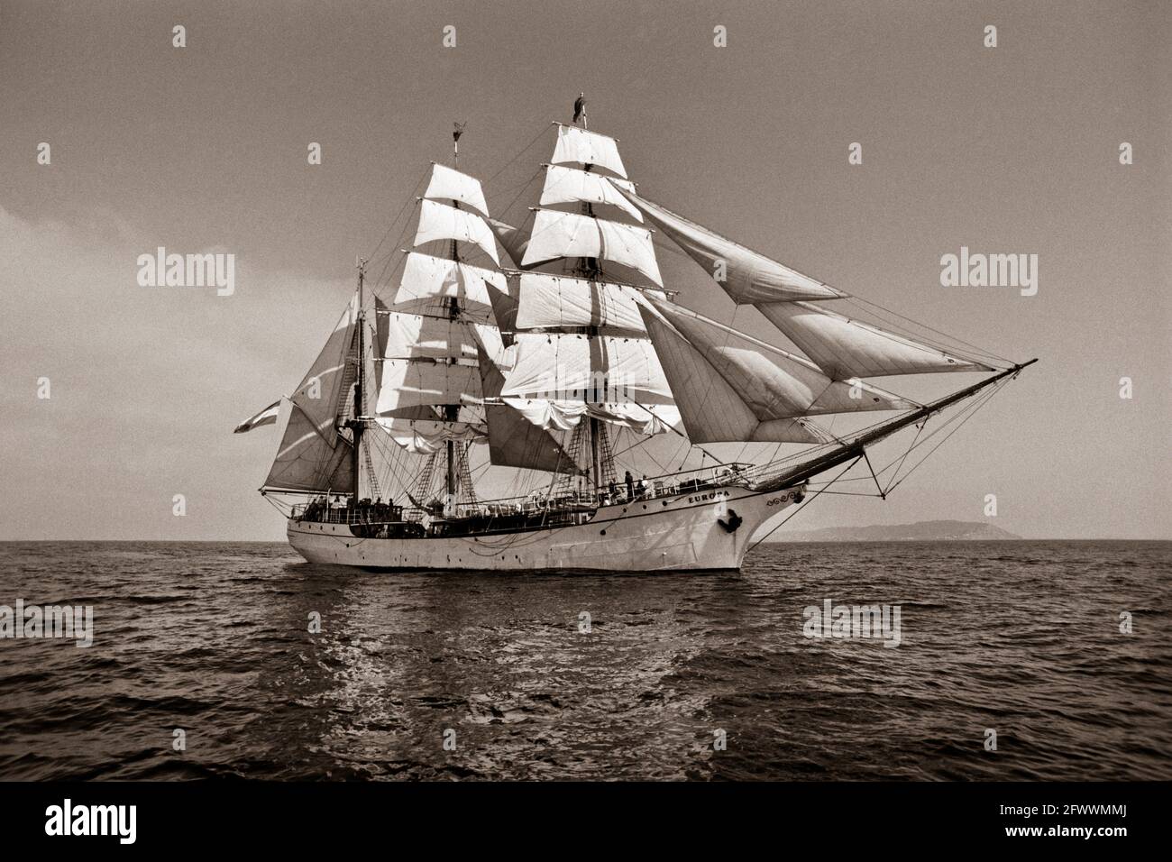 Tall Ship Europa Under Full Sail Stock Photo Alamy