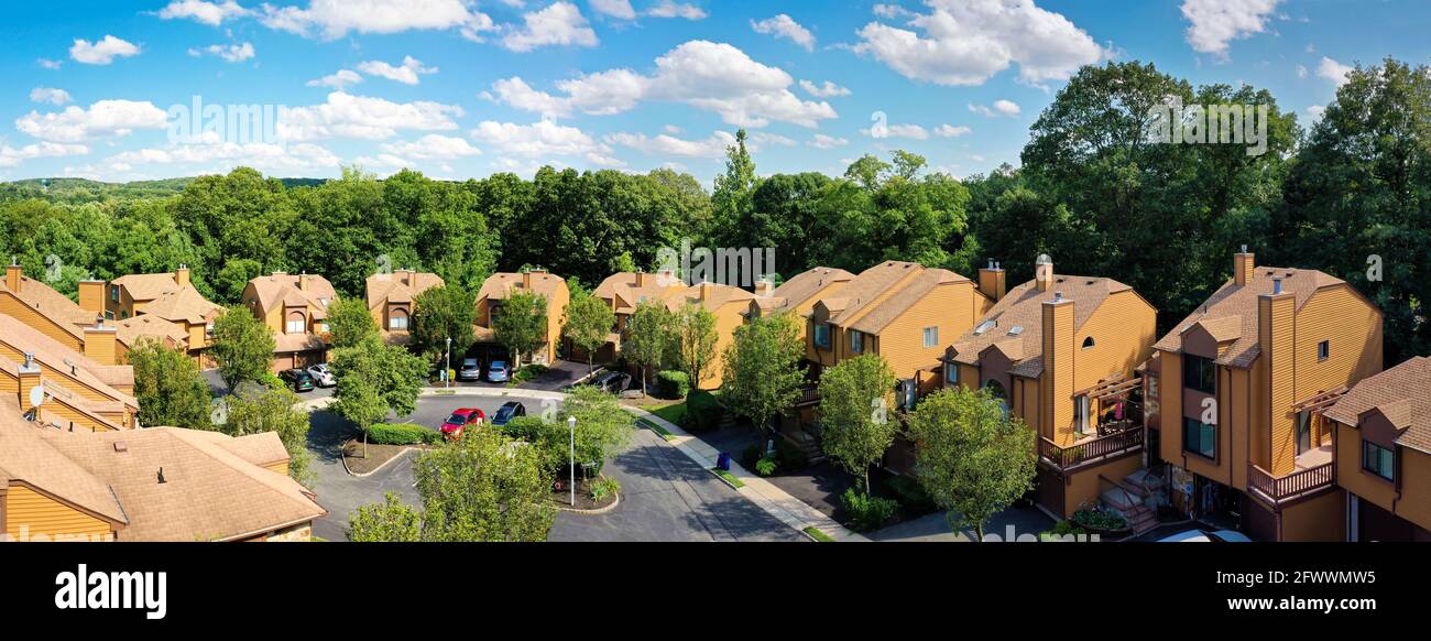 Panoramic view of a suburban community in New Jersey. Stock Photo