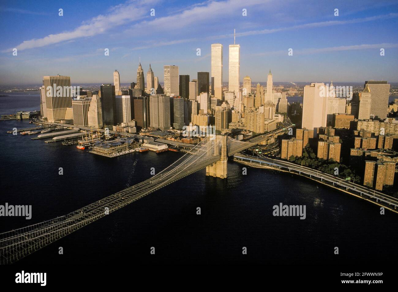 Twin towers new york aerial hi-res stock photography and images - Alamy