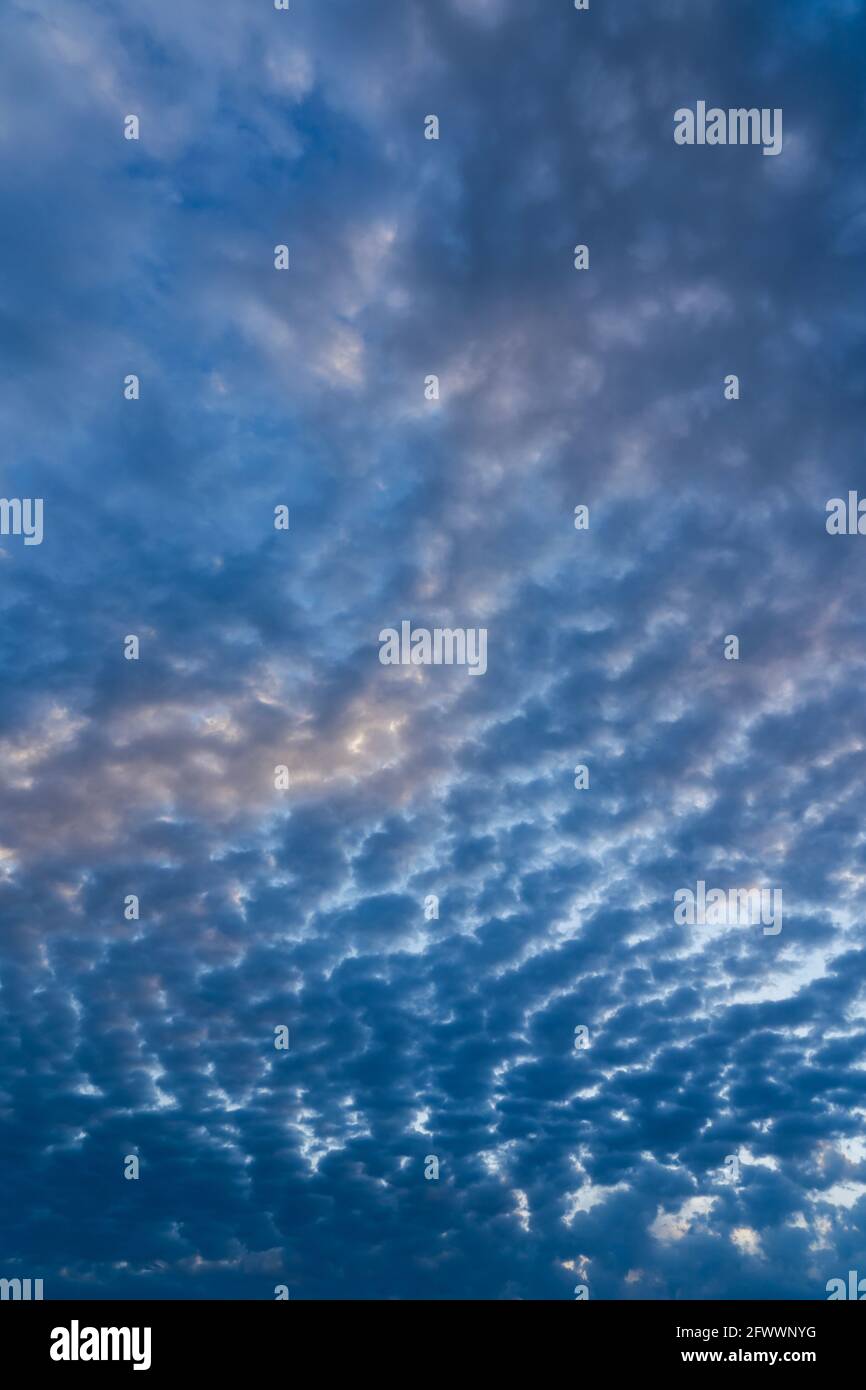 Beautiful clouds of different shapes in the sky before sunset Stock ...