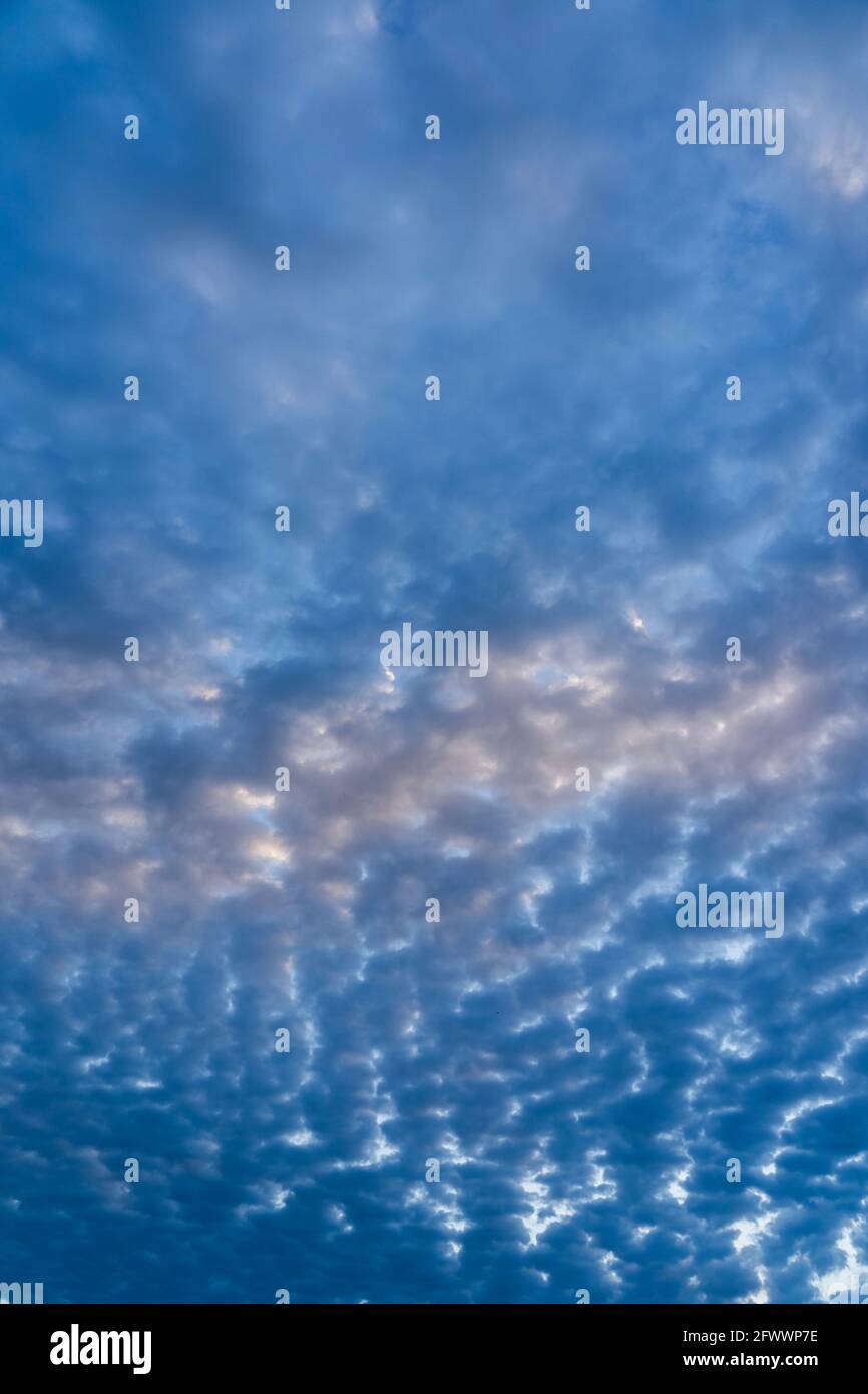 Beautiful clouds of different shapes in the sky before sunset Stock ...