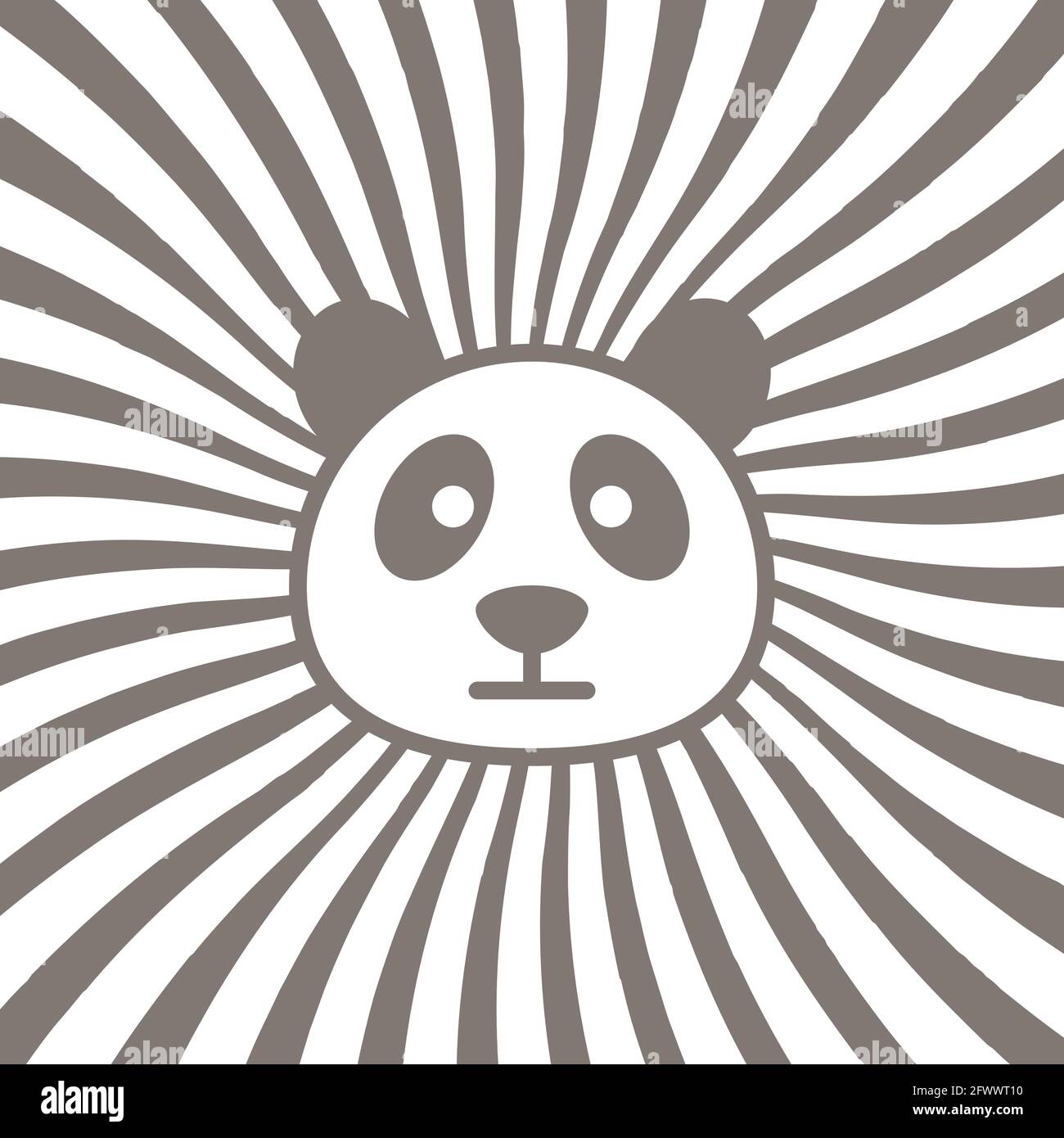 monocrome panda logo flat design vector image Stock Vector