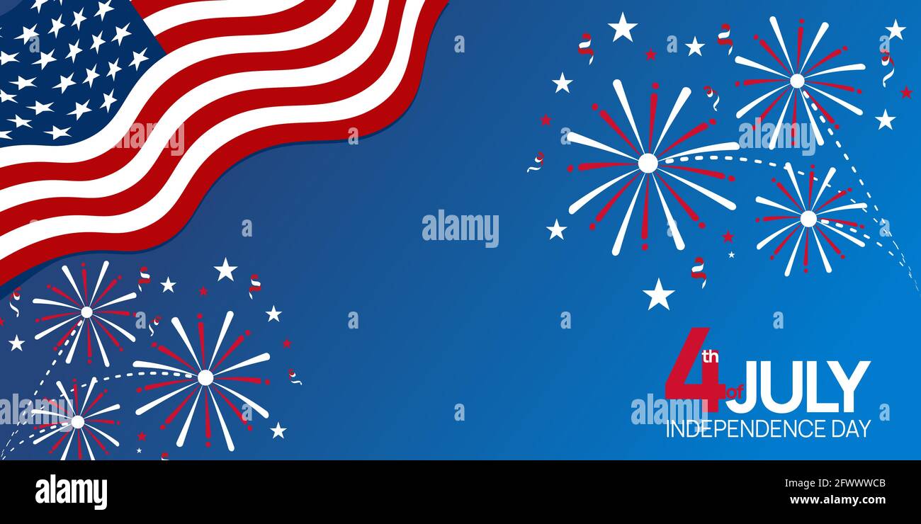 Independence Day, 4th of July Fourth of July holiday banner with ...